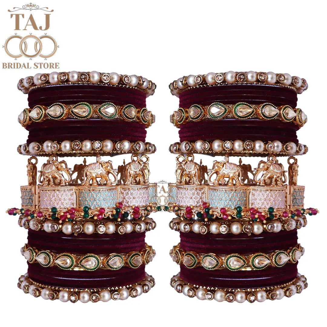 Designer Wedding Chuda Set With Beautiful Latest Elephant Design Kada