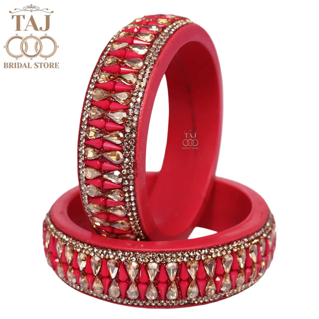 Jaipuri Stylish Lac Kada Pair With New Kundan Design