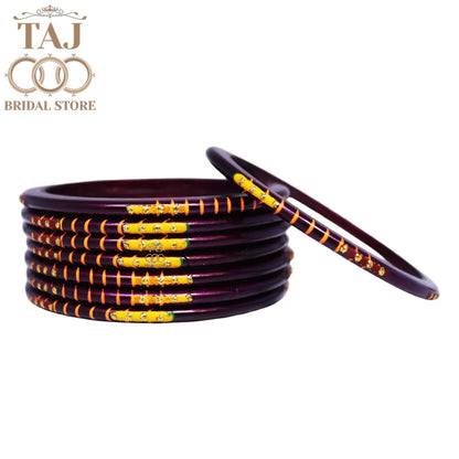 Rajasthani Plain Lac Bangles with Beautiful Handpaint Design