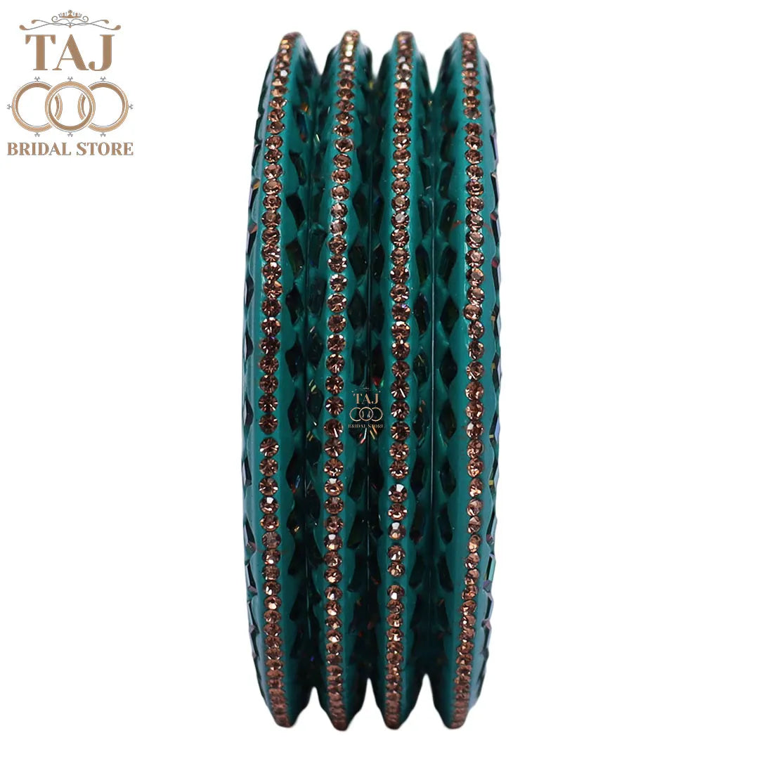 Rajasthani Fancy Lac Kada Bangles in Latest Kundan Rhinestones Design