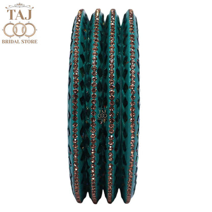 Rajasthani Fancy Lac Kada Bangles in Latest Kundan Rhinestones Design