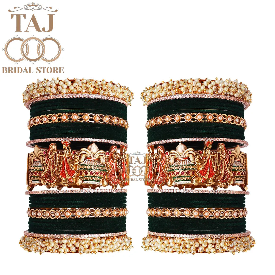 Wedding Bangle Set with Dulha-Dulhan Kada