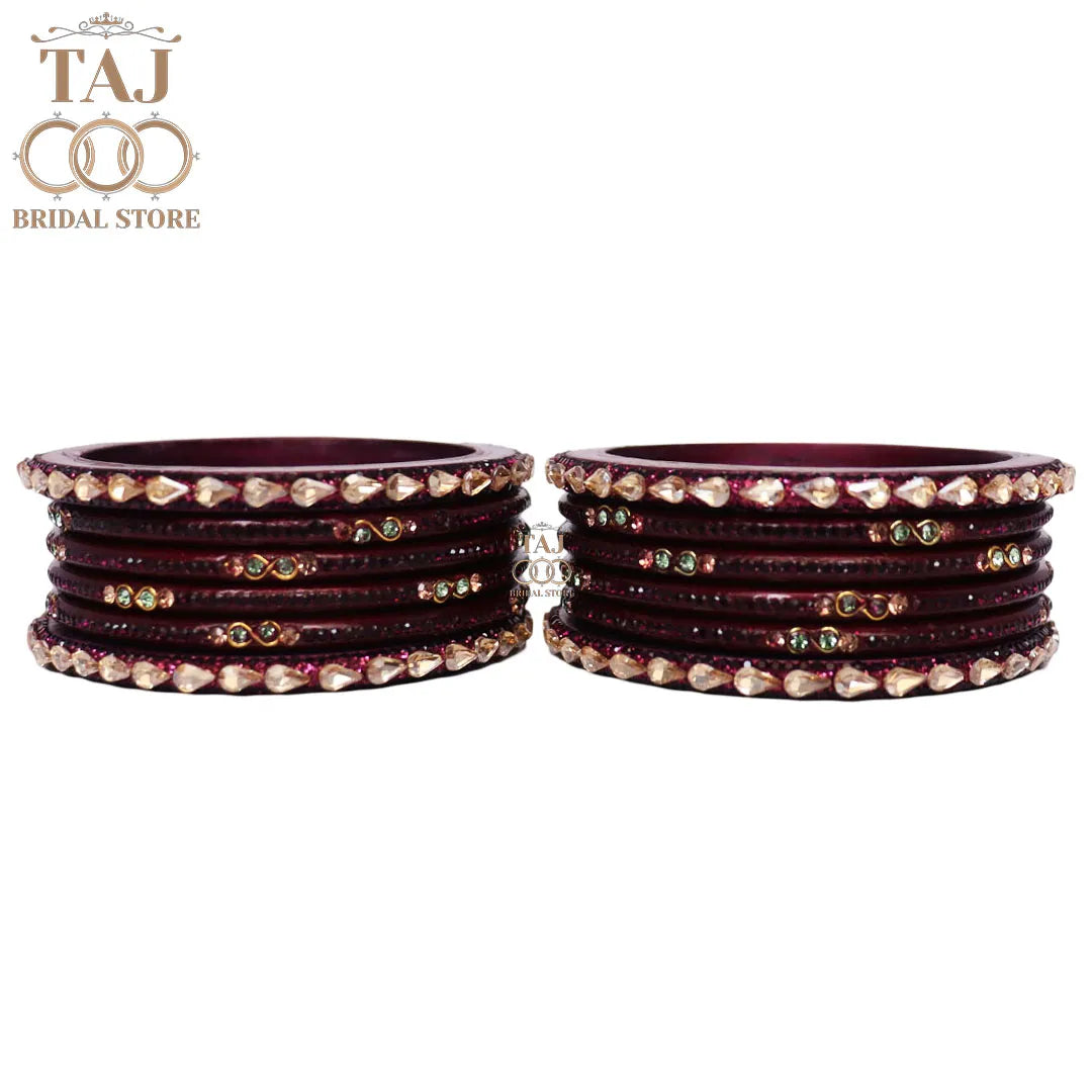 Rajasthani Short Lac Bangles Set With New Kundan Design