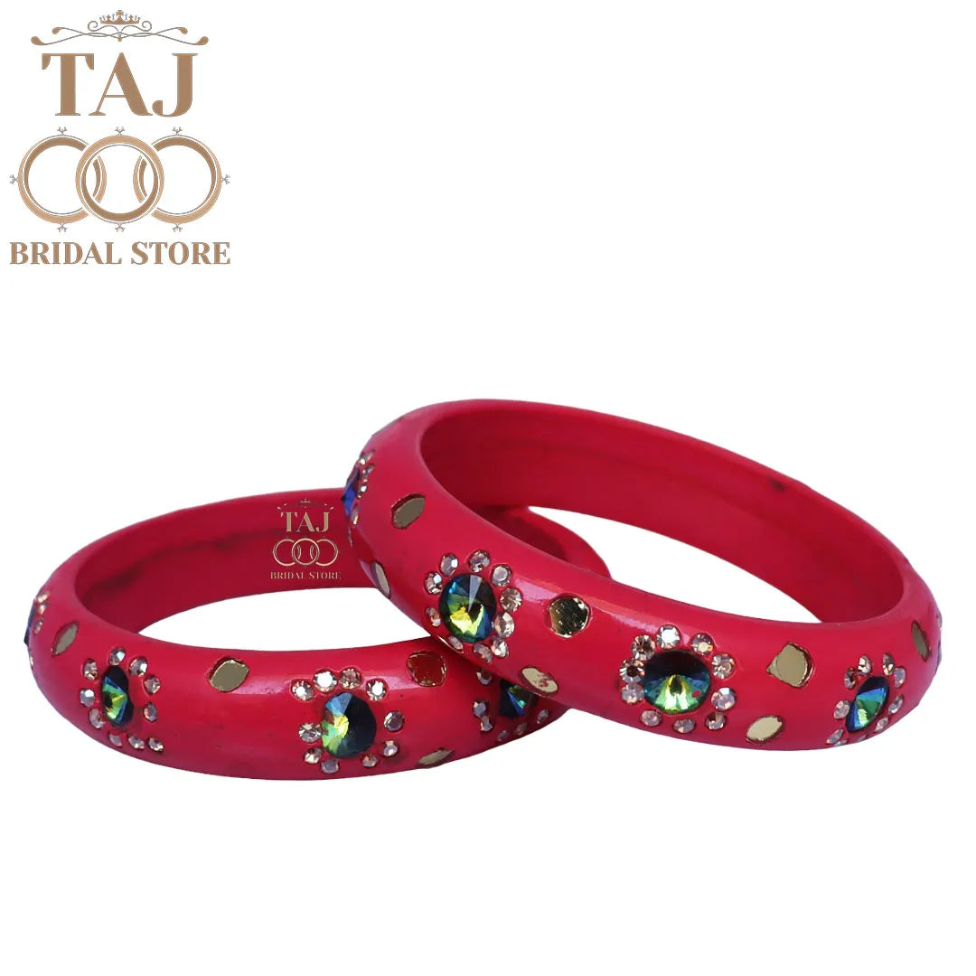 Lac Kada With Beautiful Rhinestone Design (Pack of 2)