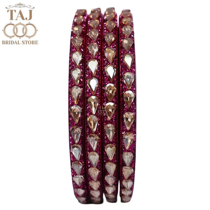 Pure Lac Bangles For Women With Best Kundan Design