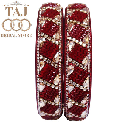 Jaipuri Kundan Lac Kada Set With Beautiful New Design (Set Of 2)