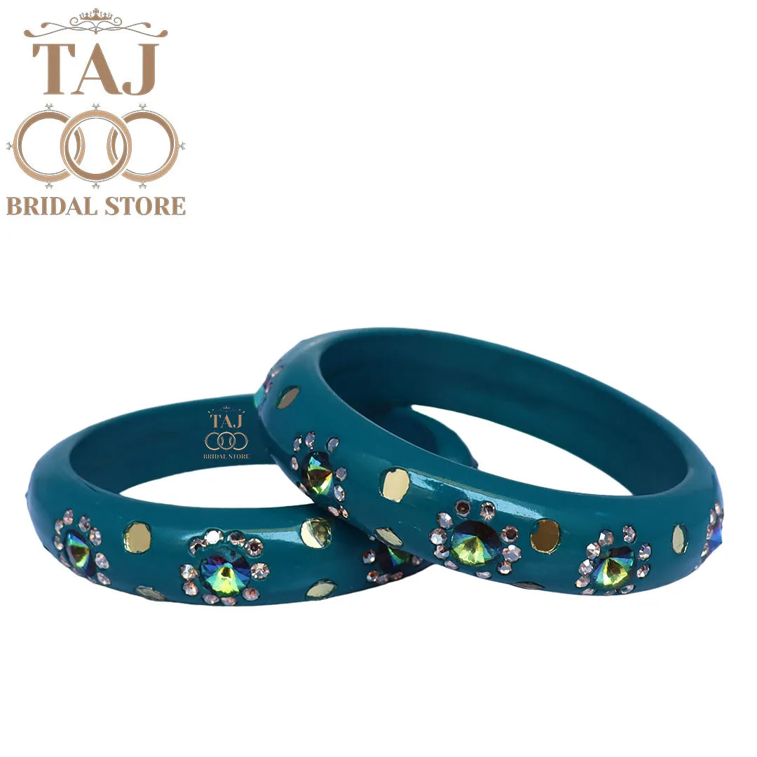 Lac Kada With Beautiful Rhinestone Design (Pack of 2)