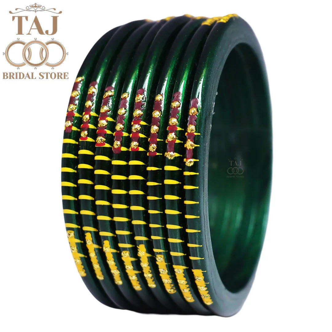 Rajasthani Plain Lac Bangles with Beautiful Handpaint Design