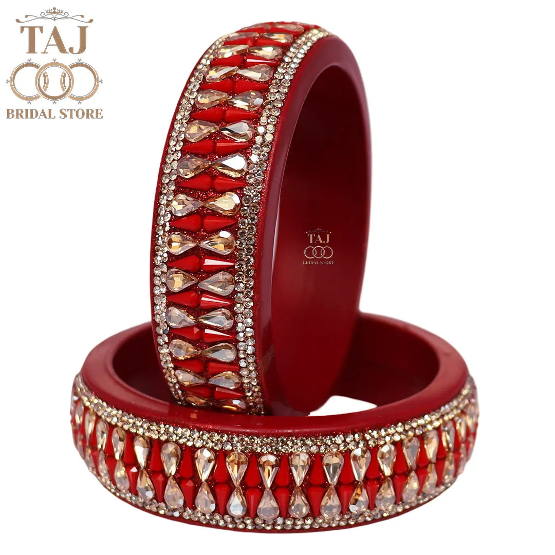 Jaipuri Stylish Lac Kada Pair With New Kundan Design