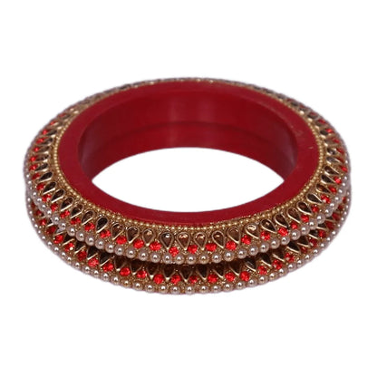 Best Rajwadi Lakh Bangadi with Kundan Design (Pack of 2)