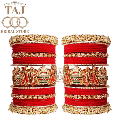 Wedding Bangle Set with Dulha-Dulhan Kada