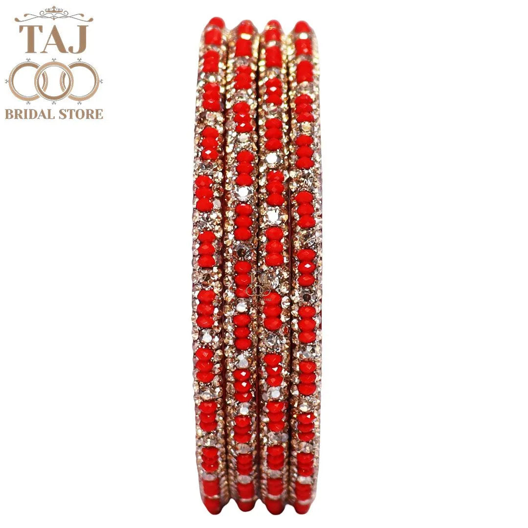 Handmade Lac Bangles For Women With Latest Rhinestones Design