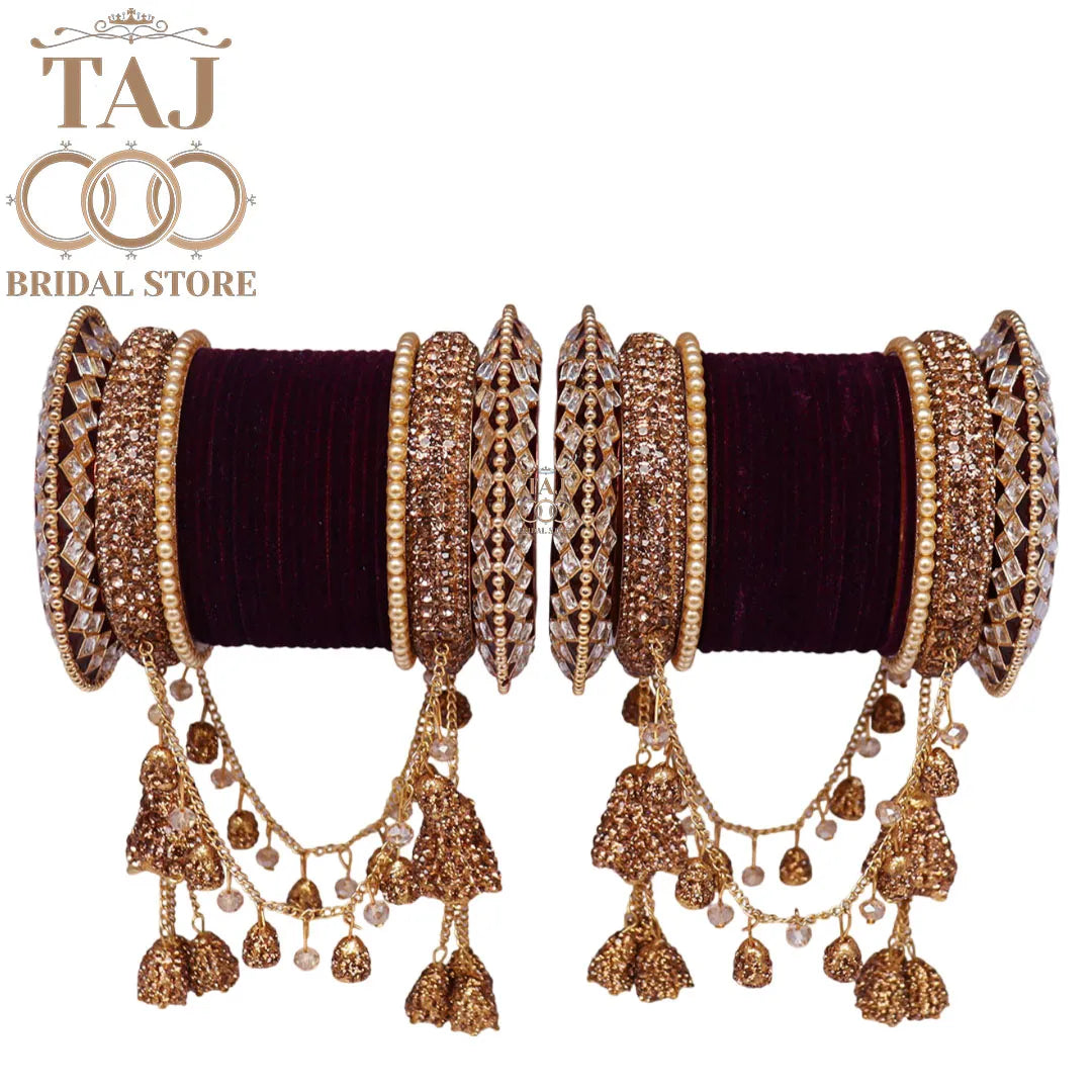 Bridal Bangles Set With Beautiful Latest Jhula Latkan Design