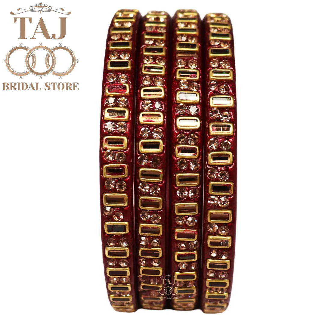 Kundan Lac Kada Bangles in Latest Design (Set of 4)