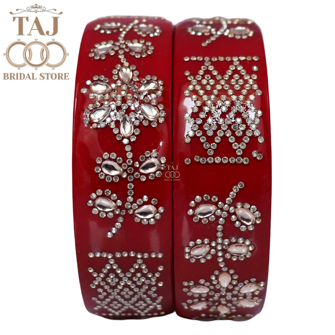 Rajasthani Lac Kada Bangles for Women in New Rhinestones Design