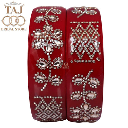 Rajasthani Lac Kada Bangles for Women in New Rhinestones Design