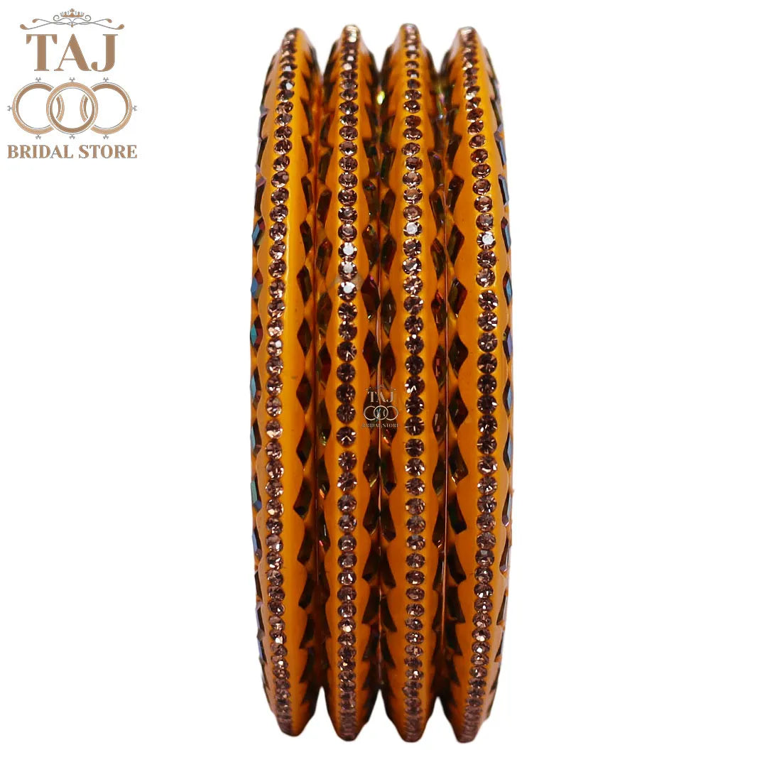 Rajasthani Fancy Lac Kada Bangles in Latest Kundan Rhinestones Design