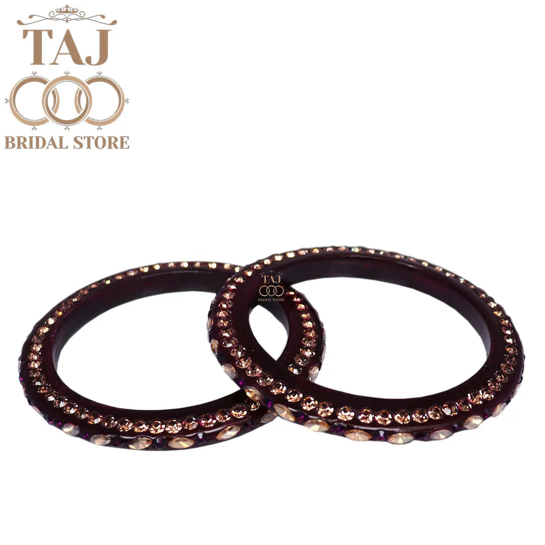 Lac Kundan Design Kada With Beautiful Kundan And Rhinestone Design (Set of 2)