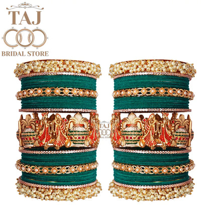 Wedding Bangle Set with Dulha-Dulhan Kada