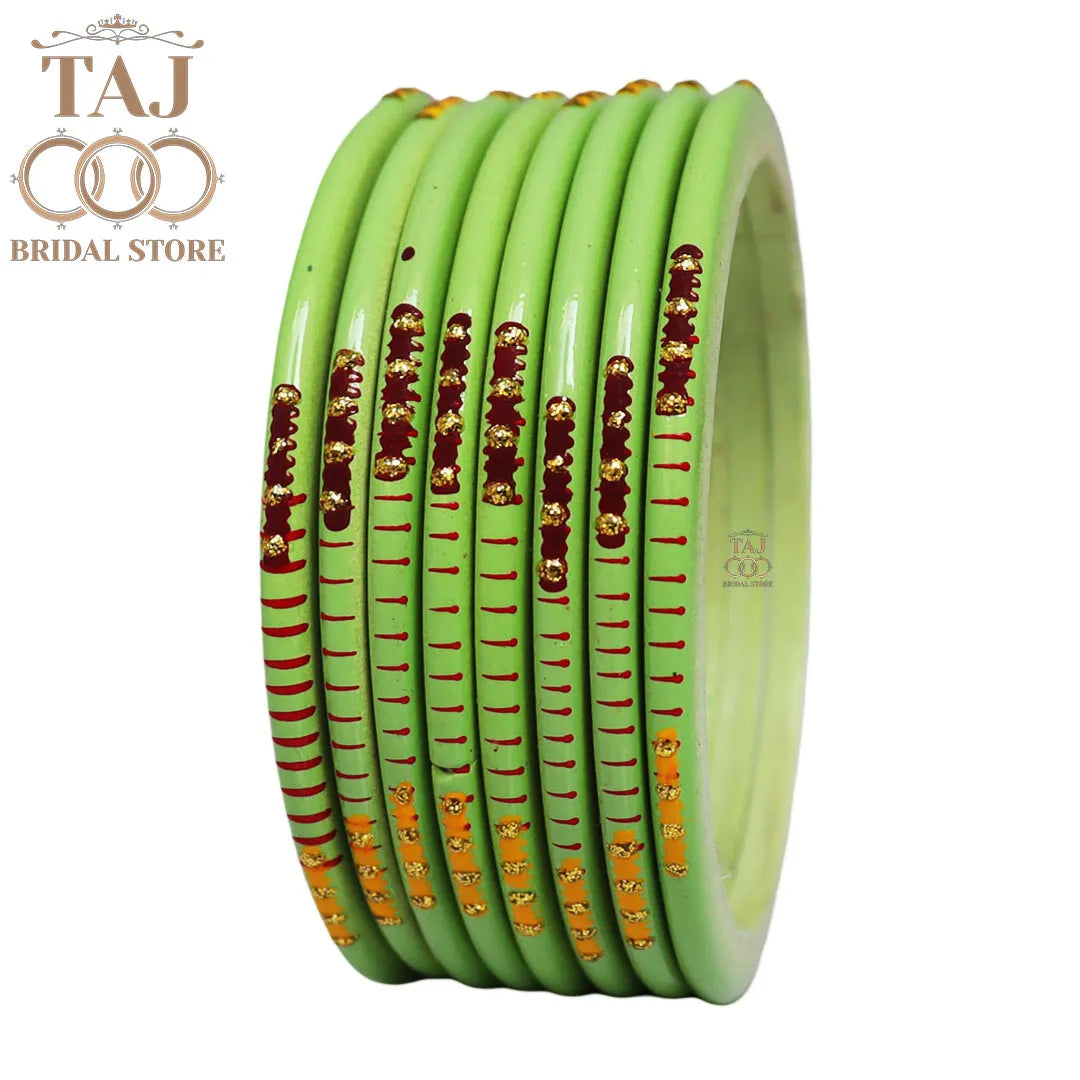 Rajasthani Plain Lac Bangles with Beautiful Handpaint Design