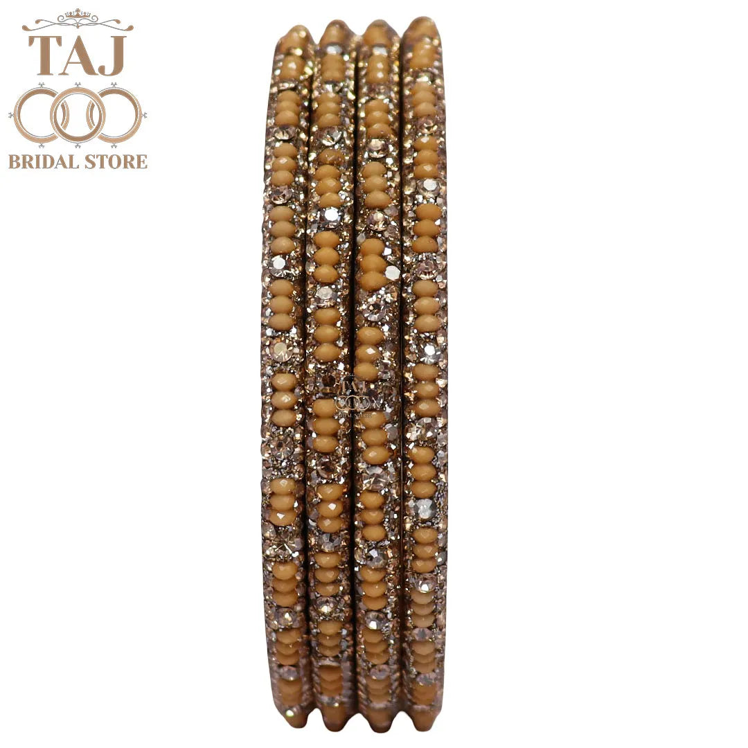 Handmade Lac Bangles For Women With Latest Rhinestones Design