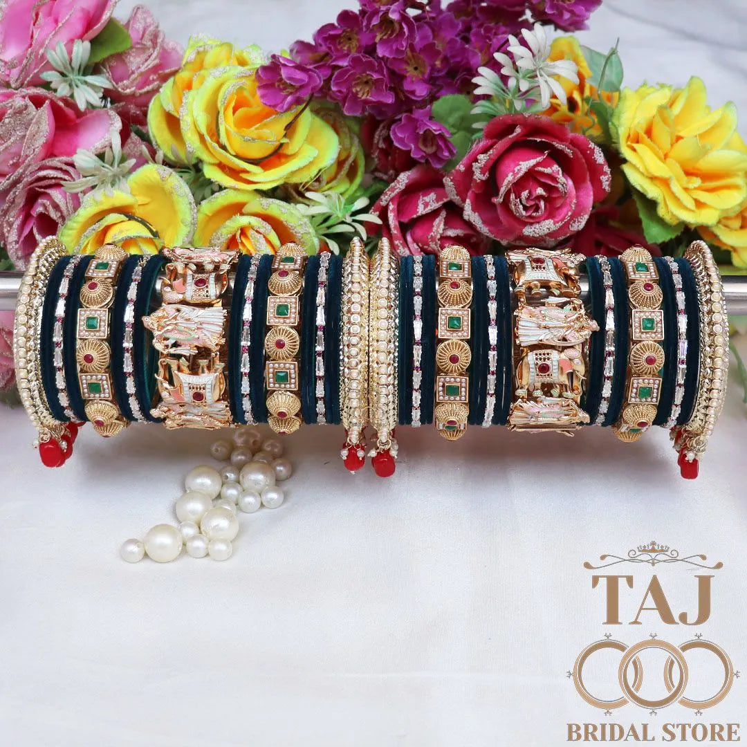 Wedding Bangles Set With Beautiful Radha Krishna Design Kada