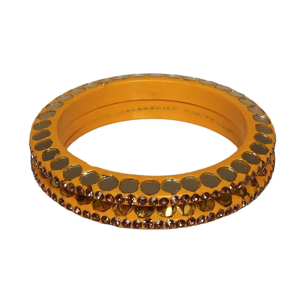 Lakh Bangle with Beautiful Mirror Work (Pack of 2) Taj Bridal Store