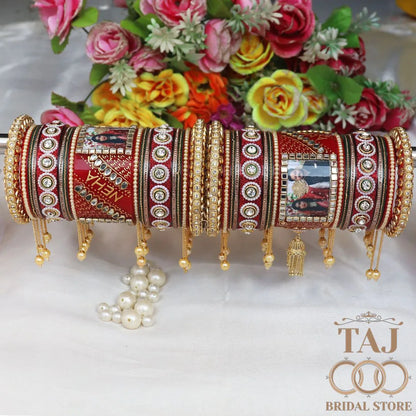 Personalised Name and Photo Chuda in Beautiful Latest Design Taj Bridal Store