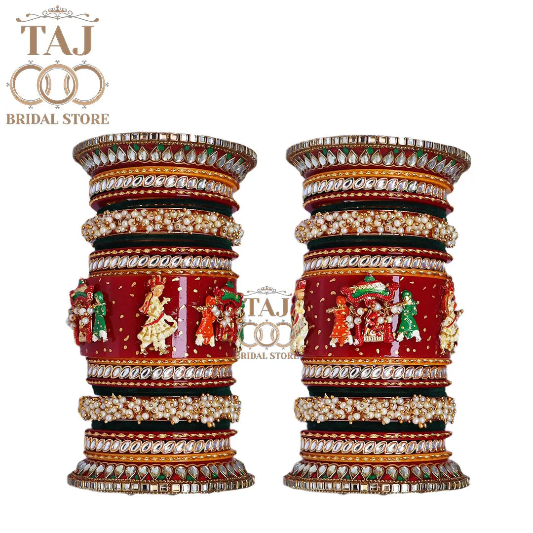 Rajwadi Dulhan Bangle Set with Beautiful Doli Design Taj Bridal Store