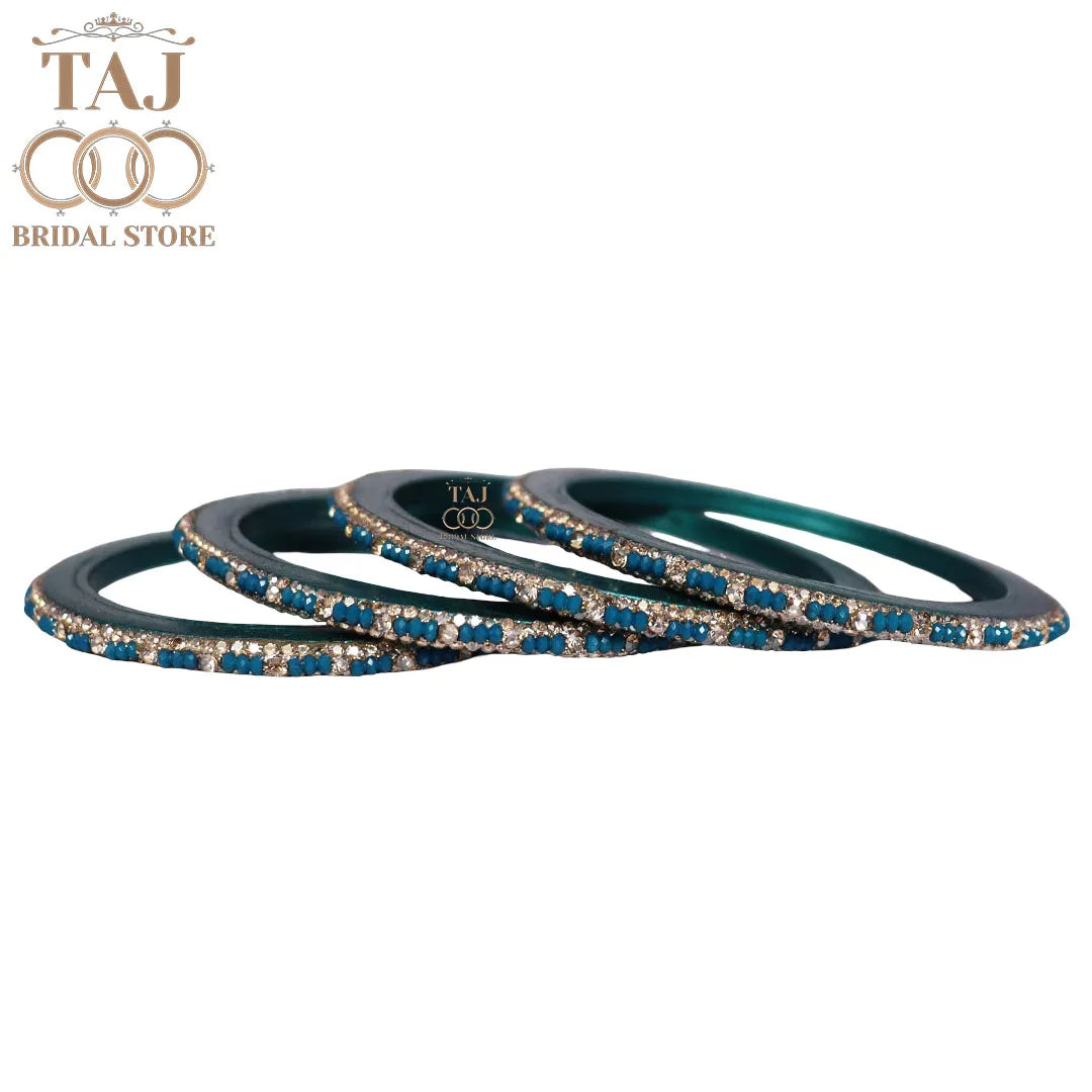 Handmade Lac Bangles For Women With Latest Rhinestones Design