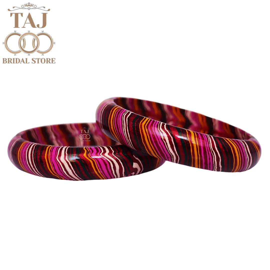 Lehariya Jaipuri Lac Kada Bangles (Set of 2)