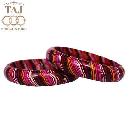 Lehariya Jaipuri Lac Kada Bangles (Set of 2)