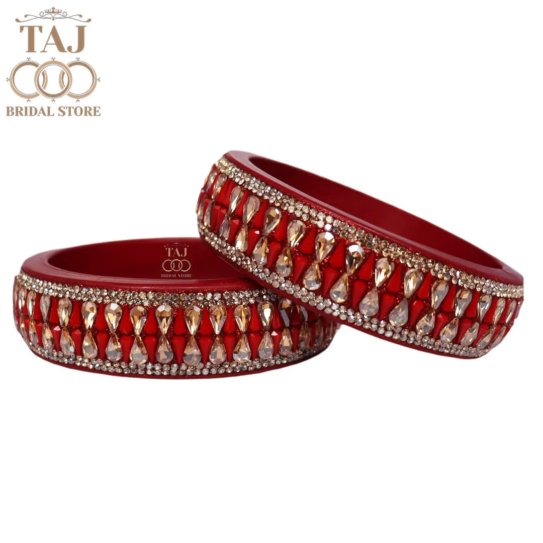 Jaipuri Stylish Lac Kada Pair With New Kundan Design