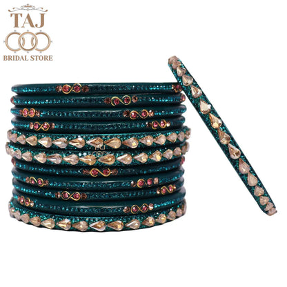 Rajasthani Short Lac Bangles Set With New Kundan Design