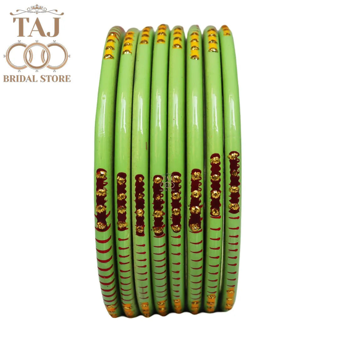 Rajasthani Plain Lac Bangles with Beautiful Handpaint Design