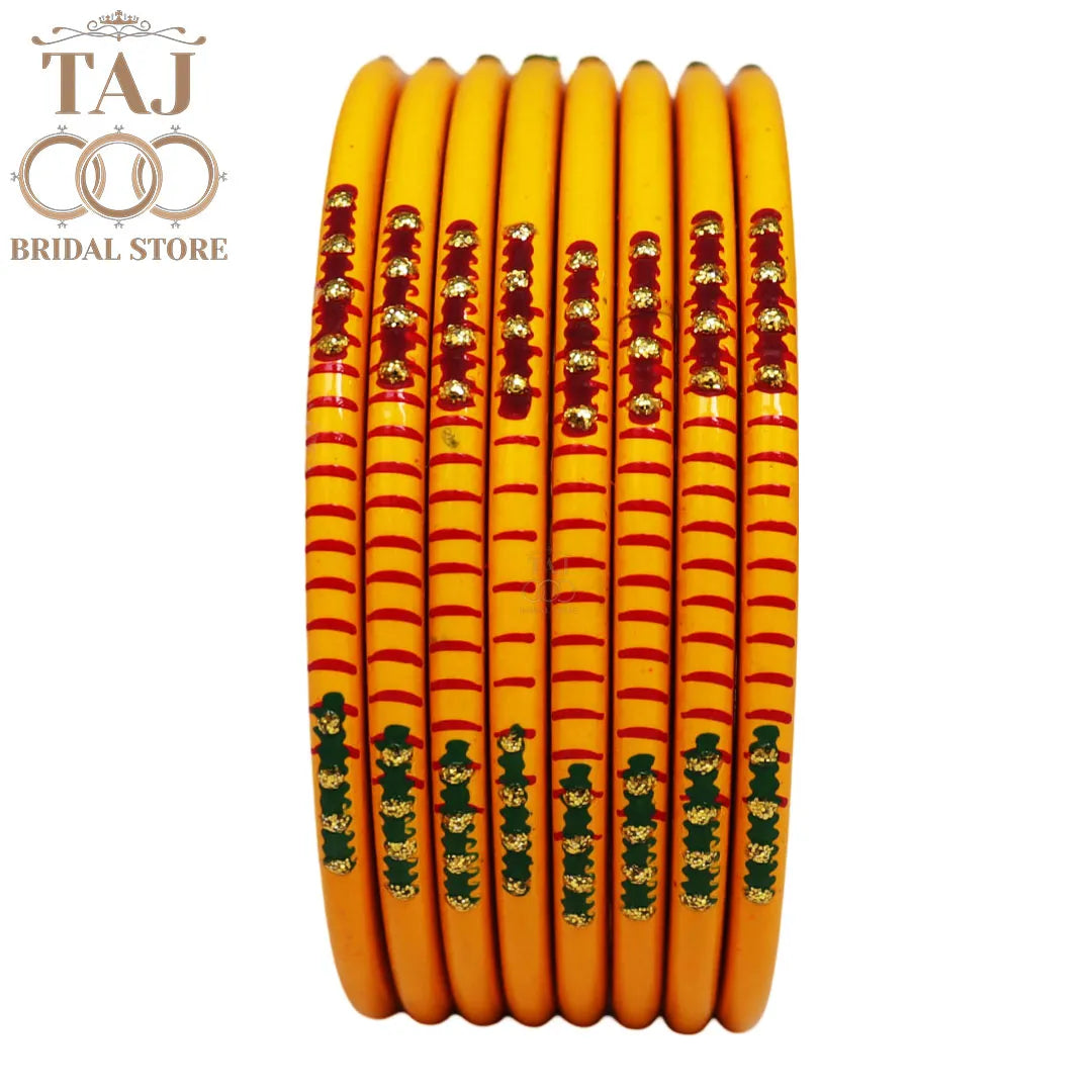 Rajasthani Plain Lac Bangles with Beautiful Handpaint Design