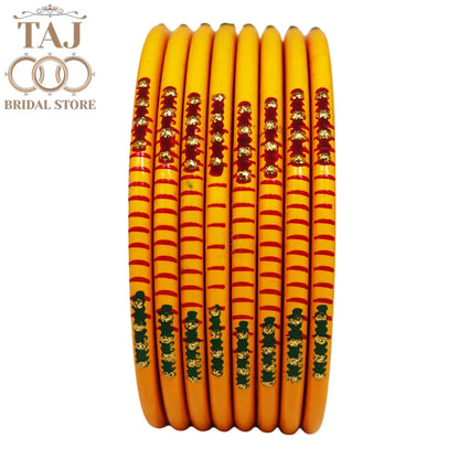 Rajasthani Plain Lac Bangles with Beautiful Handpaint Design