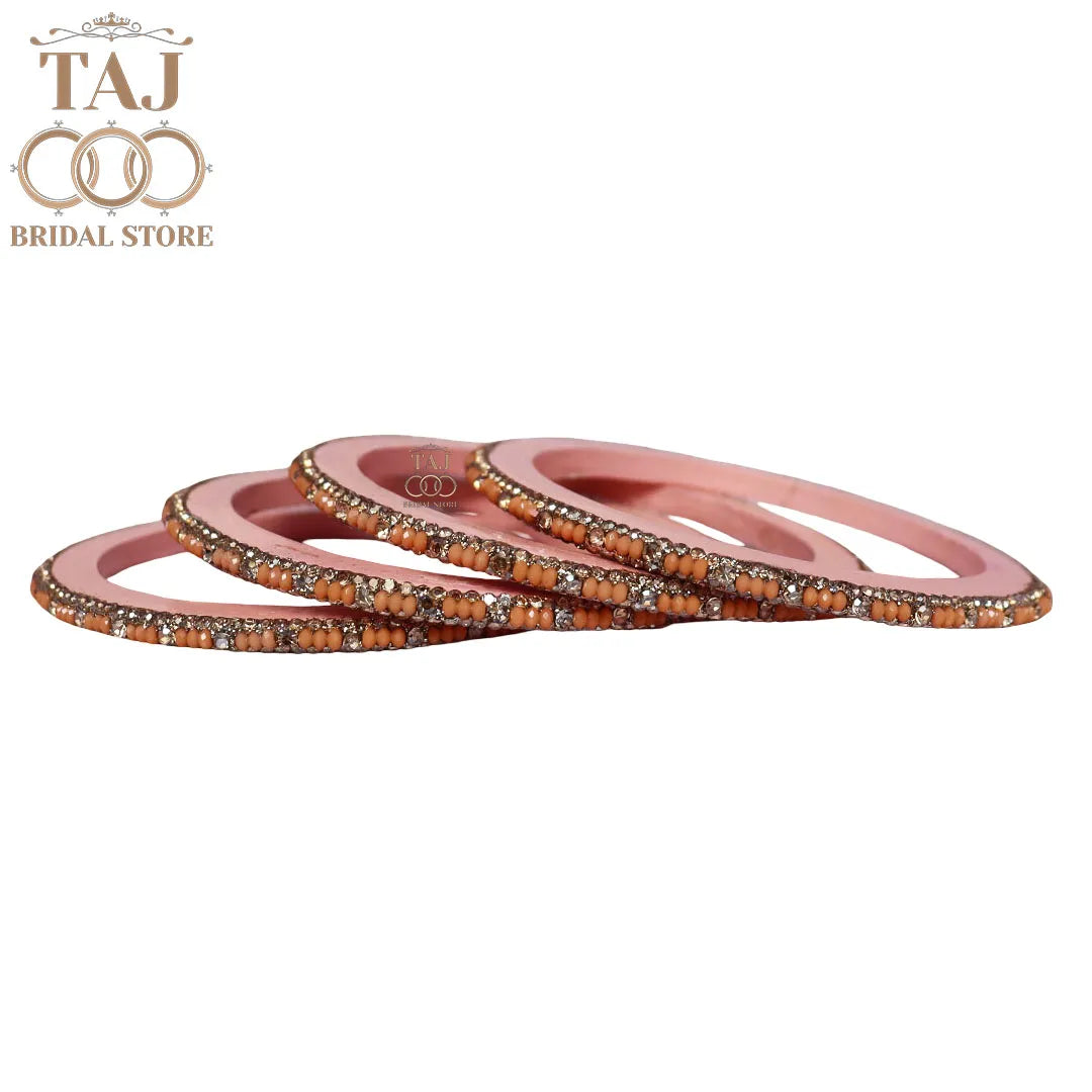 Handmade Lac Bangles For Women With Latest Rhinestones Design