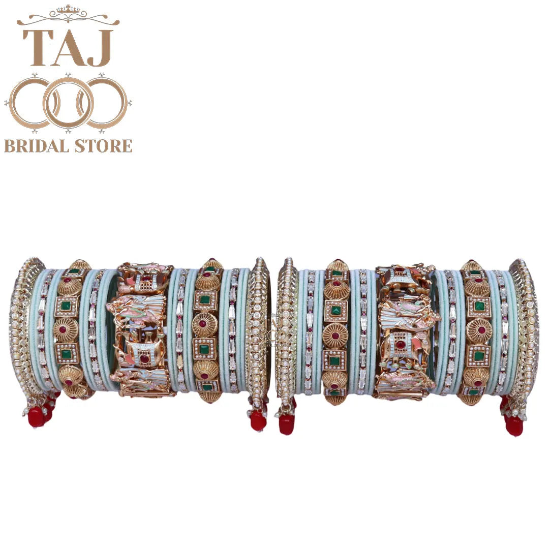 Wedding Bangles Set With Beautiful Radha Krishna Design Kada