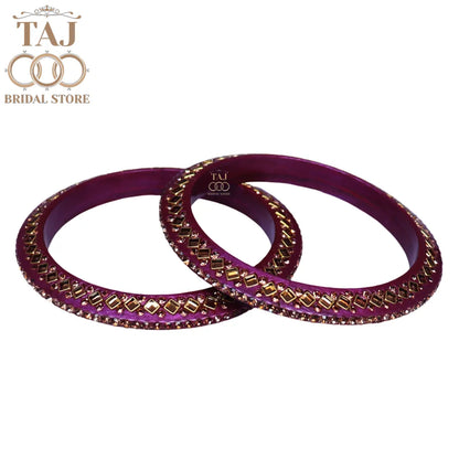 Traditional Kundan Lac Bangadi Bangles (Pack of 2)