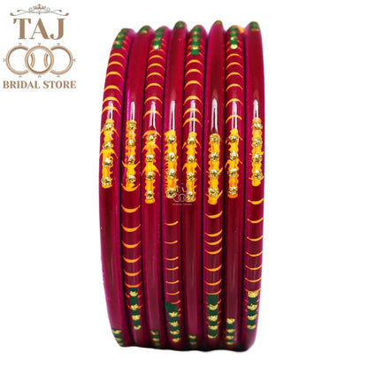 Rajasthani Plain Lac Bangles with Beautiful Handpaint Design