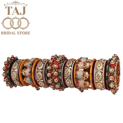 Rajasthani Rajwadi Wedding Chura With Beautiful Elephant Design Kada