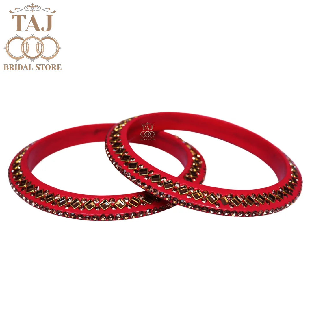 Traditional Kundan Lac Bangadi Bangles (Pack of 2)