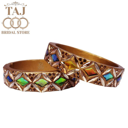 Designer Lac Kada Bangles with Exquisite Kundan Work