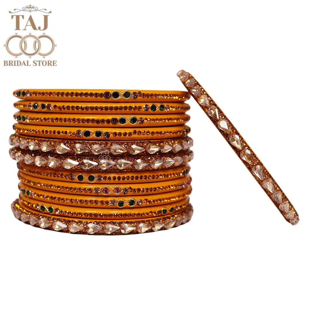 Rajasthani Short Lac Bangles Set With New Kundan Design