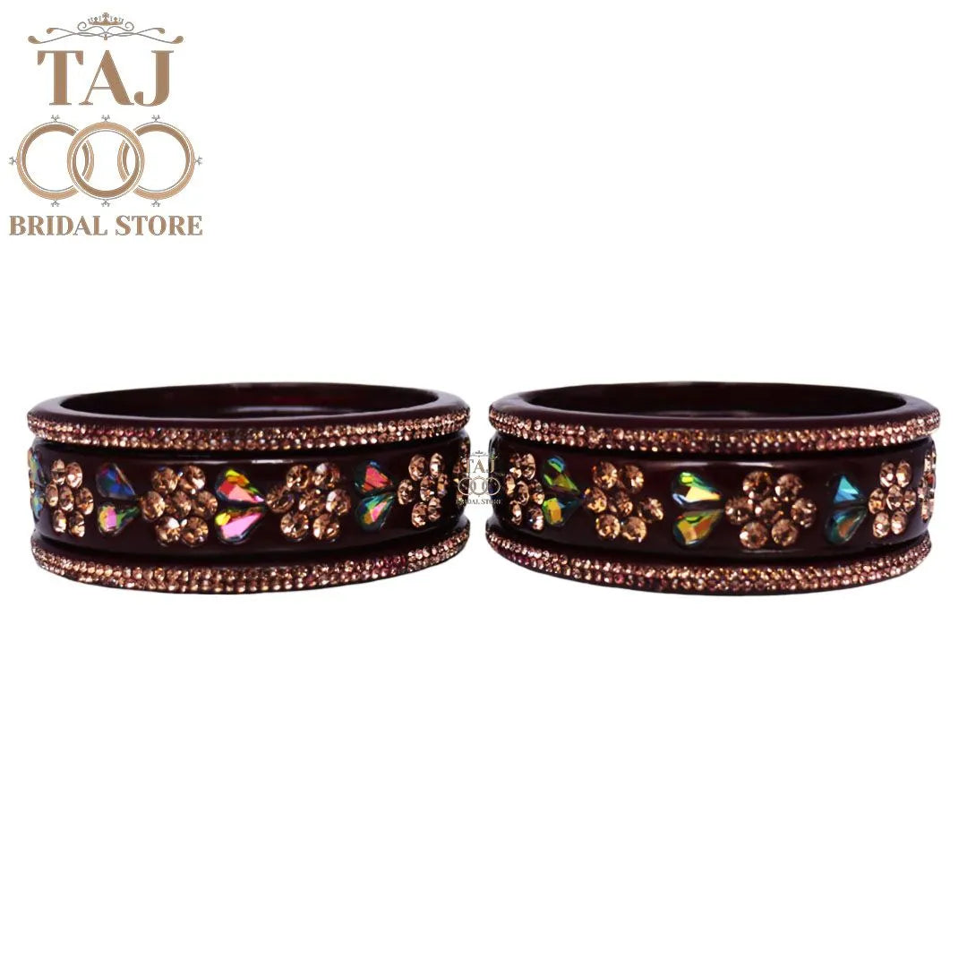 Rajasthani Short Lac Bangles Set in Latest Kundan & Rhinestons Design