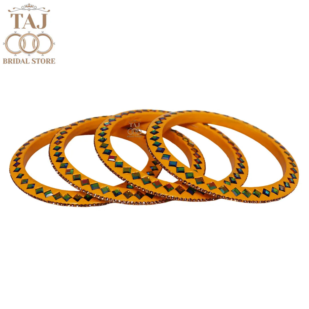 Rajasthani Fancy Lac Kada Bangles in Latest Kundan Rhinestones Design