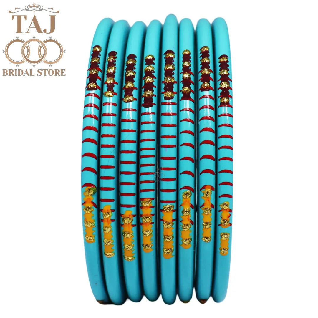 Rajasthani Plain Lac Bangles with Beautiful Handpaint Design