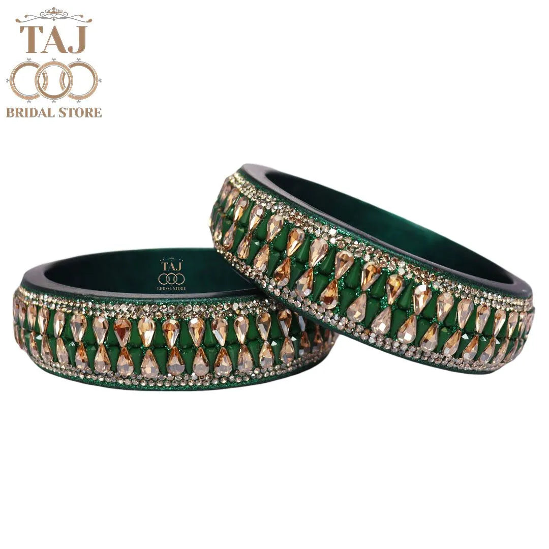 Jaipuri Stylish Lac Kada Pair With New Kundan Design