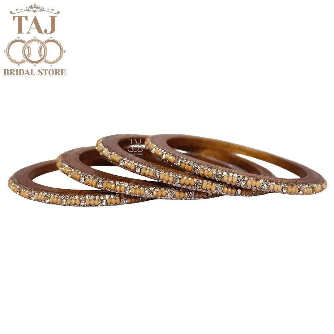 Handmade Lac Bangles For Women With Latest Rhinestones Design